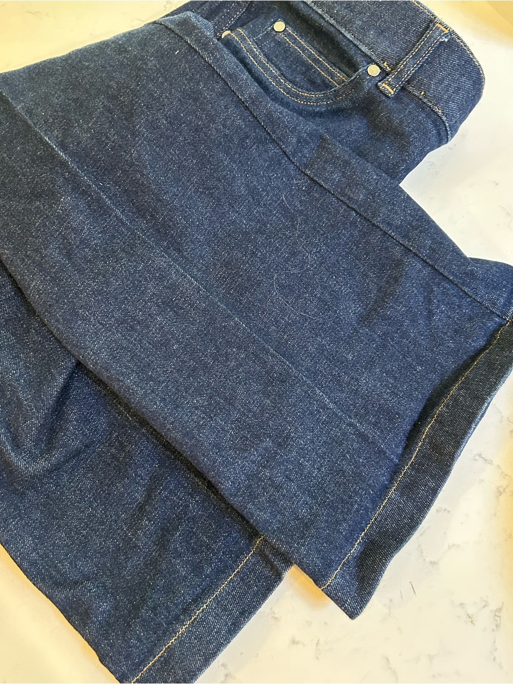 SPANX EveryWear Pull-On Flare Jeans Tall XL Dark Indigo Raw Tummy Control 21266T - Picture 6 of 11